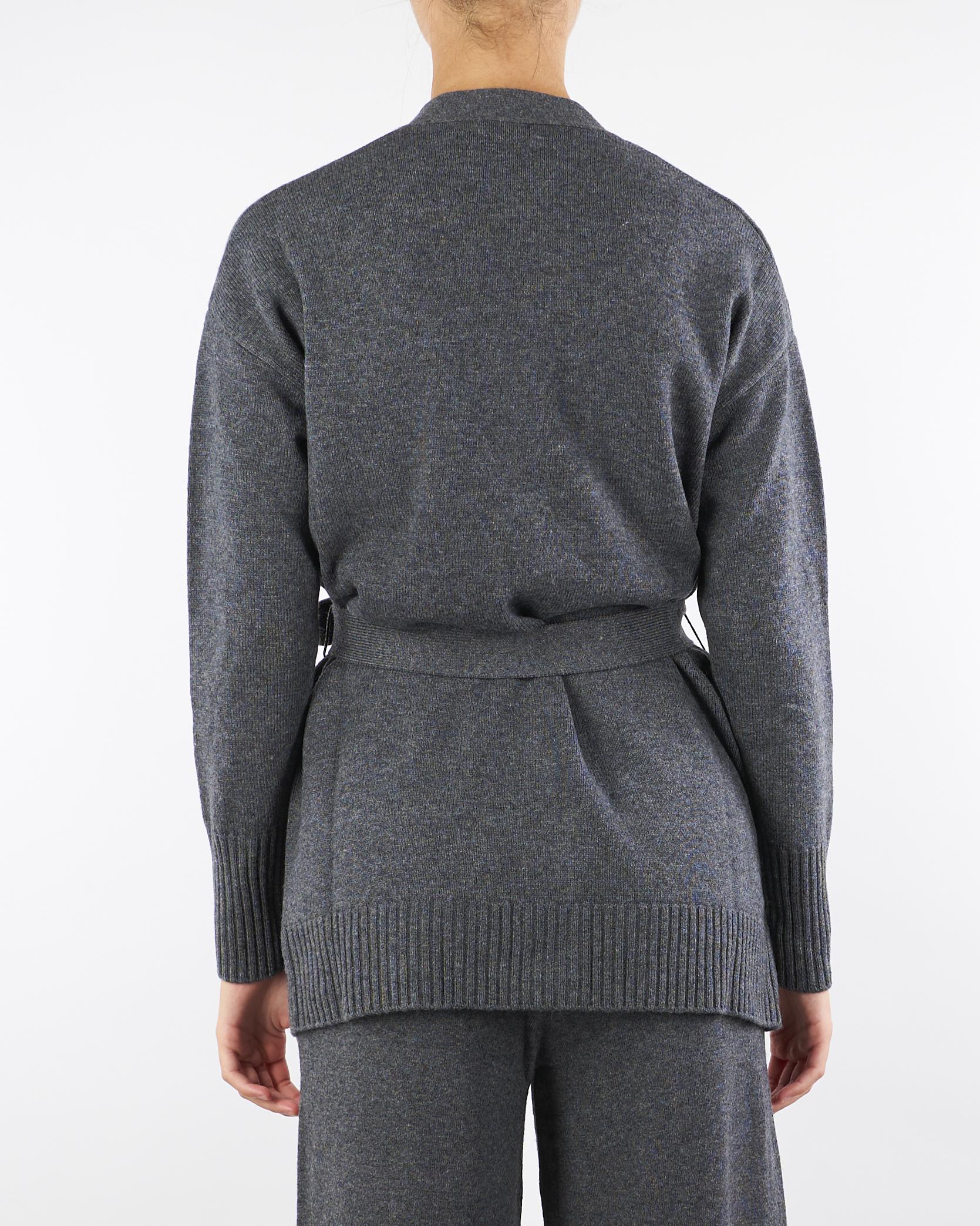 Cardigan Antracite in blend di lana GRAMMO 5 PENNY BLACK 