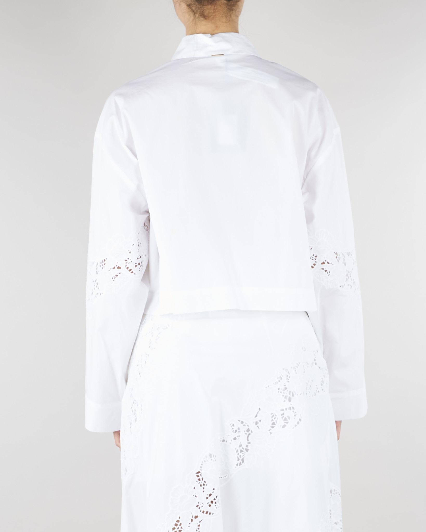 Camicia Bianco in popeline e sangallo TT2031 1 TWIN SET 