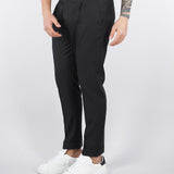Pantalone Nero Riviera in fresco lana con elastico in vita