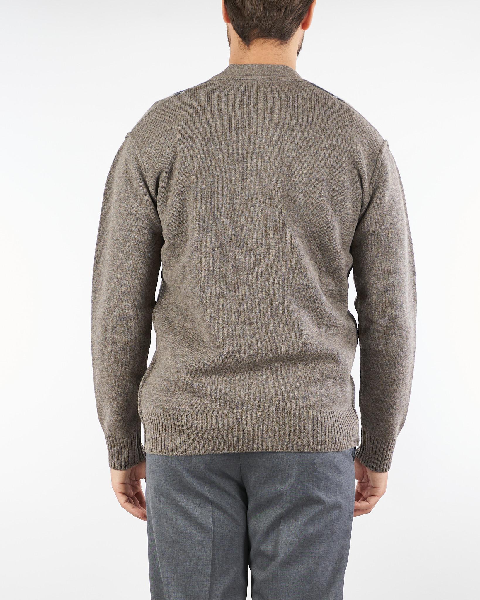 Cardigan Tortora con motivo Rombi A056F002 U281 PAOLO PECORA 