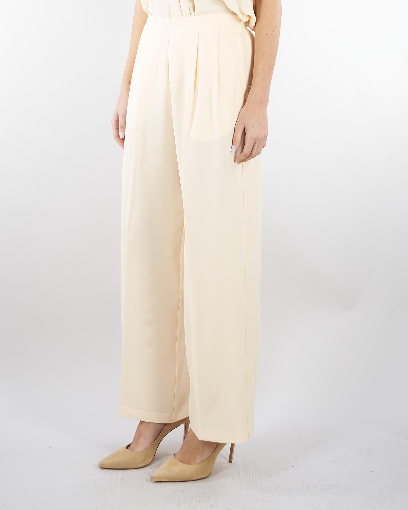 Pantalone Crema con pences M6PF03 336 MEIMEIJ 