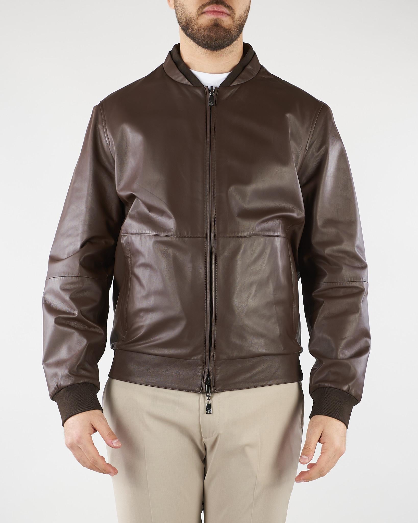 Giubbotto Moro in vera pelle reversibilie 27L5W32720175 30 CORNELIANI 