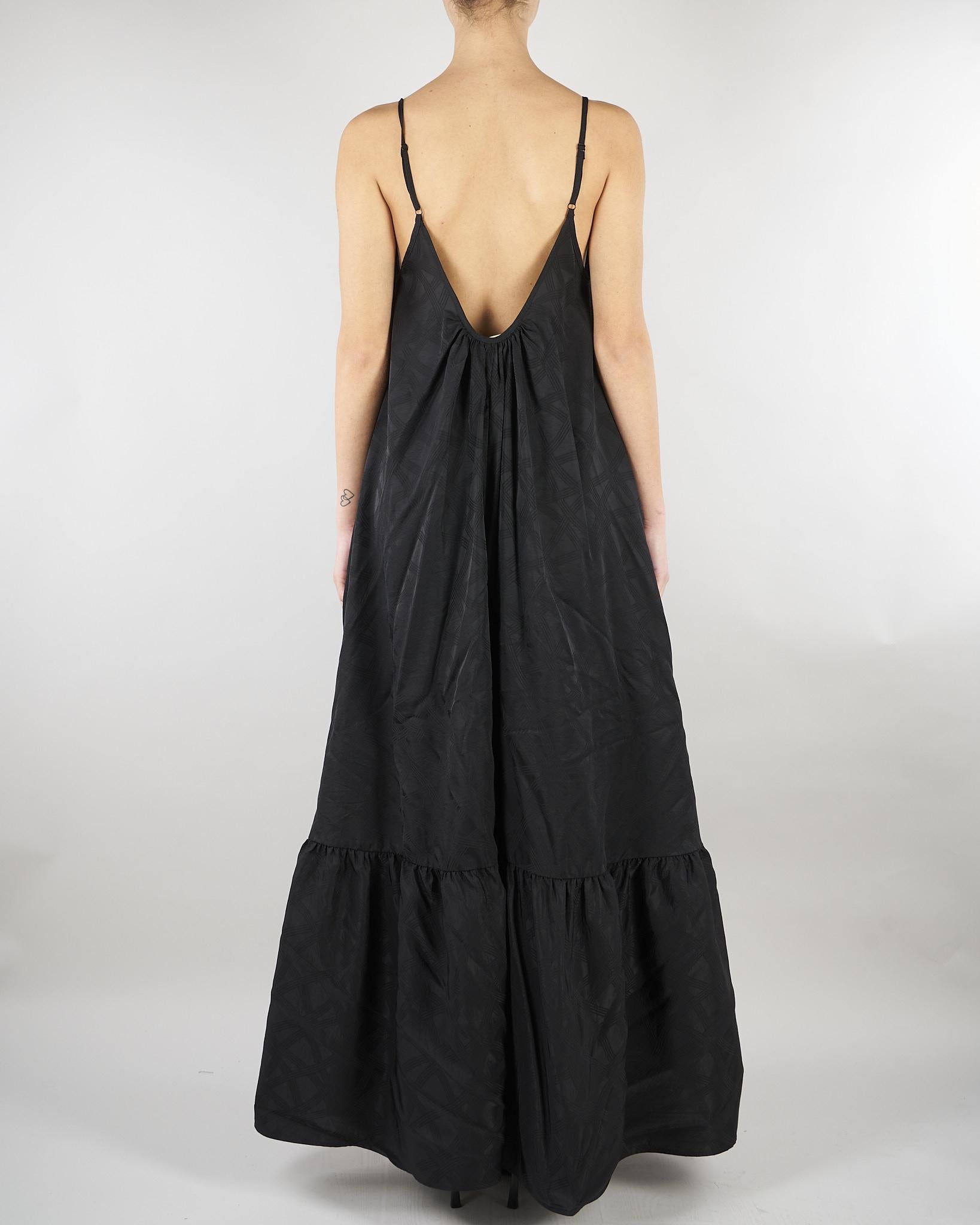 Abito Nero in cupro con spalline sottili SS260022 99 ELEH 