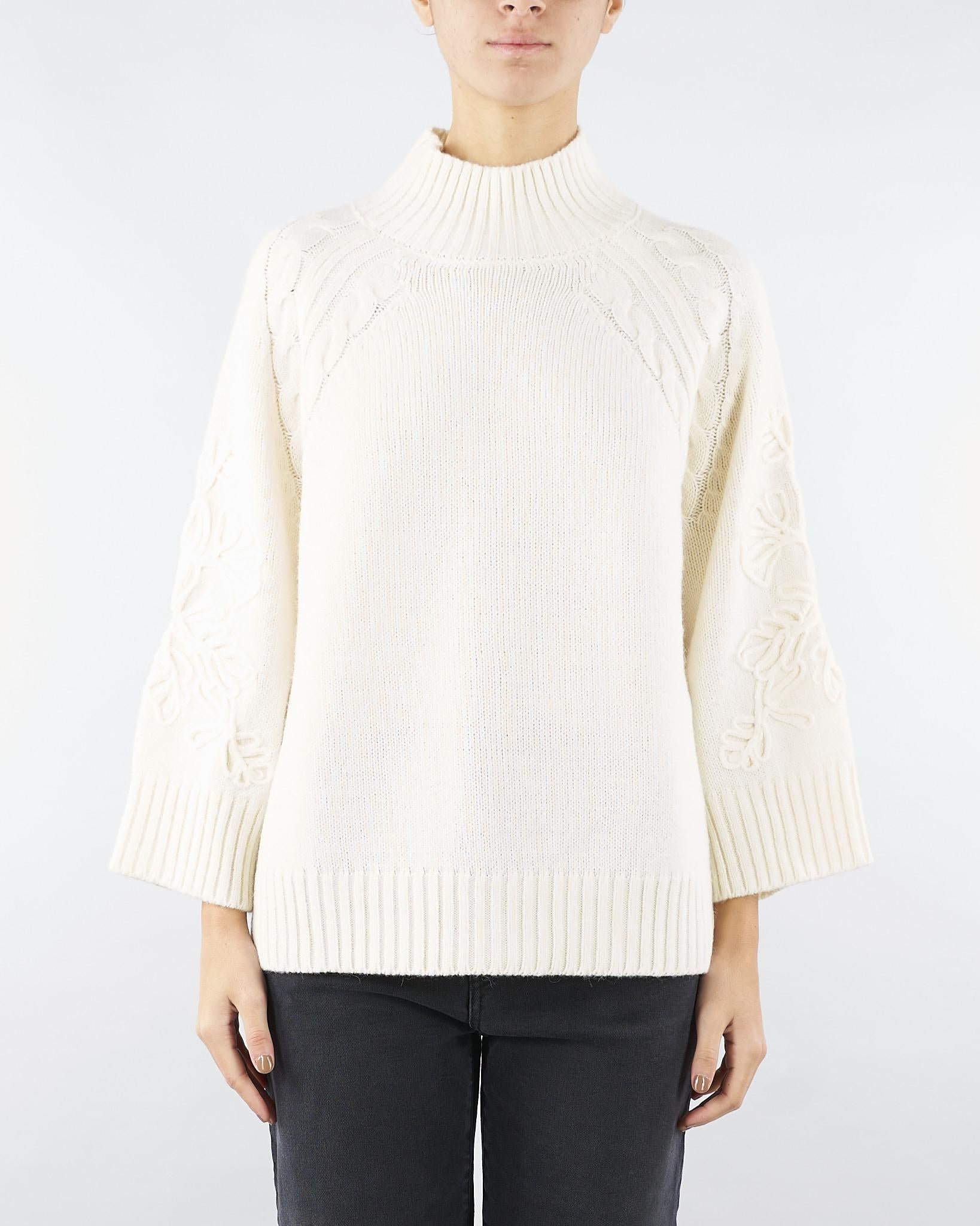 Maglia Panna con ricami D47EM024EA9 MF333 ERMANNO BY ERMANNO SCERVINO 