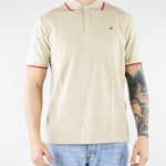 Polo Beige in piquet di cotone con profili a contrasto 4032M550263265 23 MANUEL RITZ 