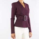Giacca Merlot in maglia con cintura MK48S57E2 EA4 ELISABETTA FRANCHI 