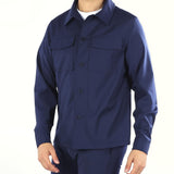 Overshirt Blu in fresco lana