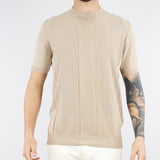 Maglia Sabbia jacquard in cotone ice crèpe