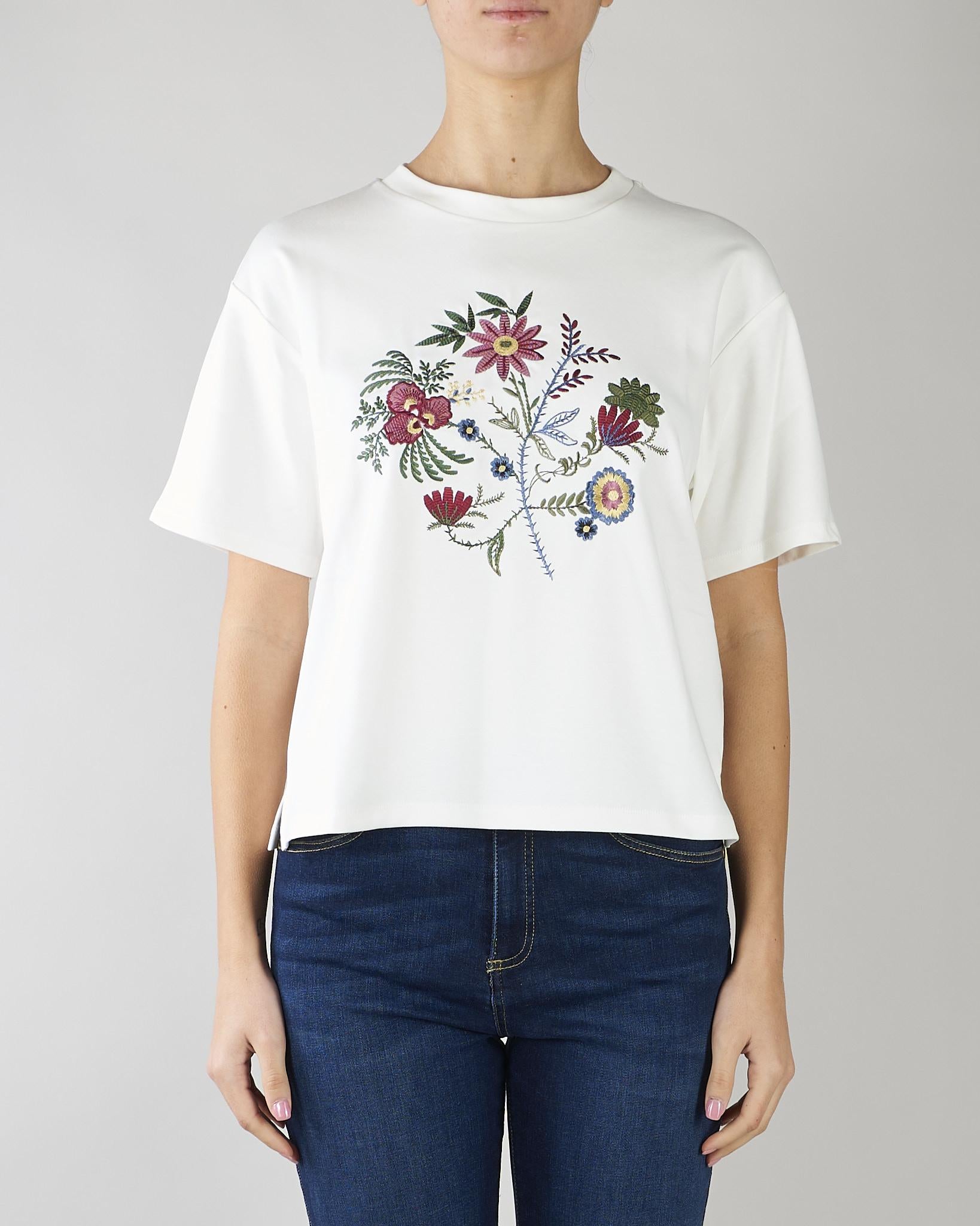 T-shirt Bianco in jersey di cotone con stampa WKDSABATO 2 MAX MARA WEEKEND 