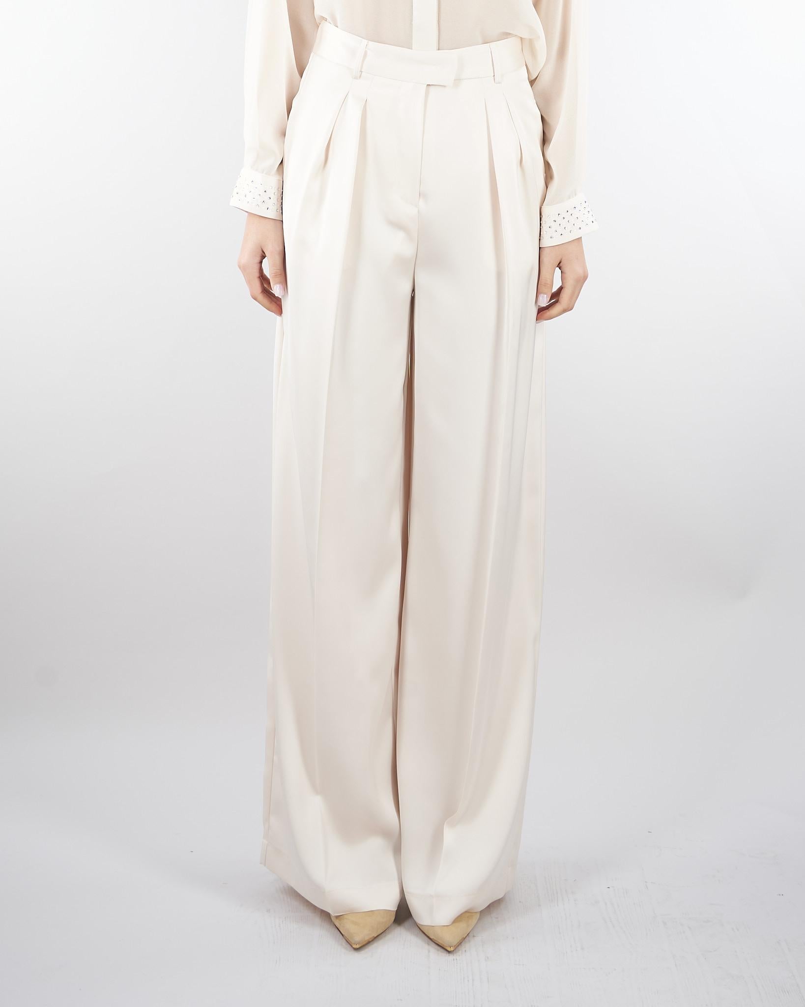 Pantalone Burro in satin con doppia pences PA10301TRAS0040 V0359 SIMONA CORSELLINI 
