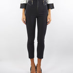 Pantaloni Nero in crêpe con dettagli zip PA11956E2 110 ELISABETTA FRANCHI 