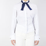 Camicia in popeline rigato con cravattino