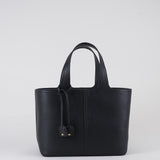 Tote media Nero in materiale sintetico con charms logo