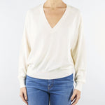 Maglia Milk in pura lana, seta e cashmere con scollo a V MK34S57E2 D9Z ELISABETTA FRANCHI 