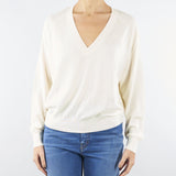 Maglia Milk in pura lana, seta e cashmere con scollo a V MK34S57E2 D9Z ELISABETTA FRANCHI 