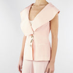 Giacca Rosa in cady senza maniche con ampio scollo GI01401TVIS0026 V0697 SIMONA CORSELLINI 