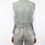 Gilet in Denim Grigio con Glitter DF5052 90 VICOLO 