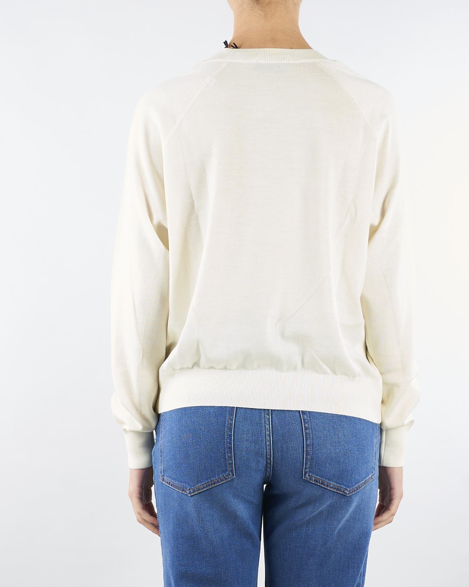 Maglia Milk in pura lana, seta e cashmere con scollo a V MK34S57E2 D9Z ELISABETTA FRANCHI 