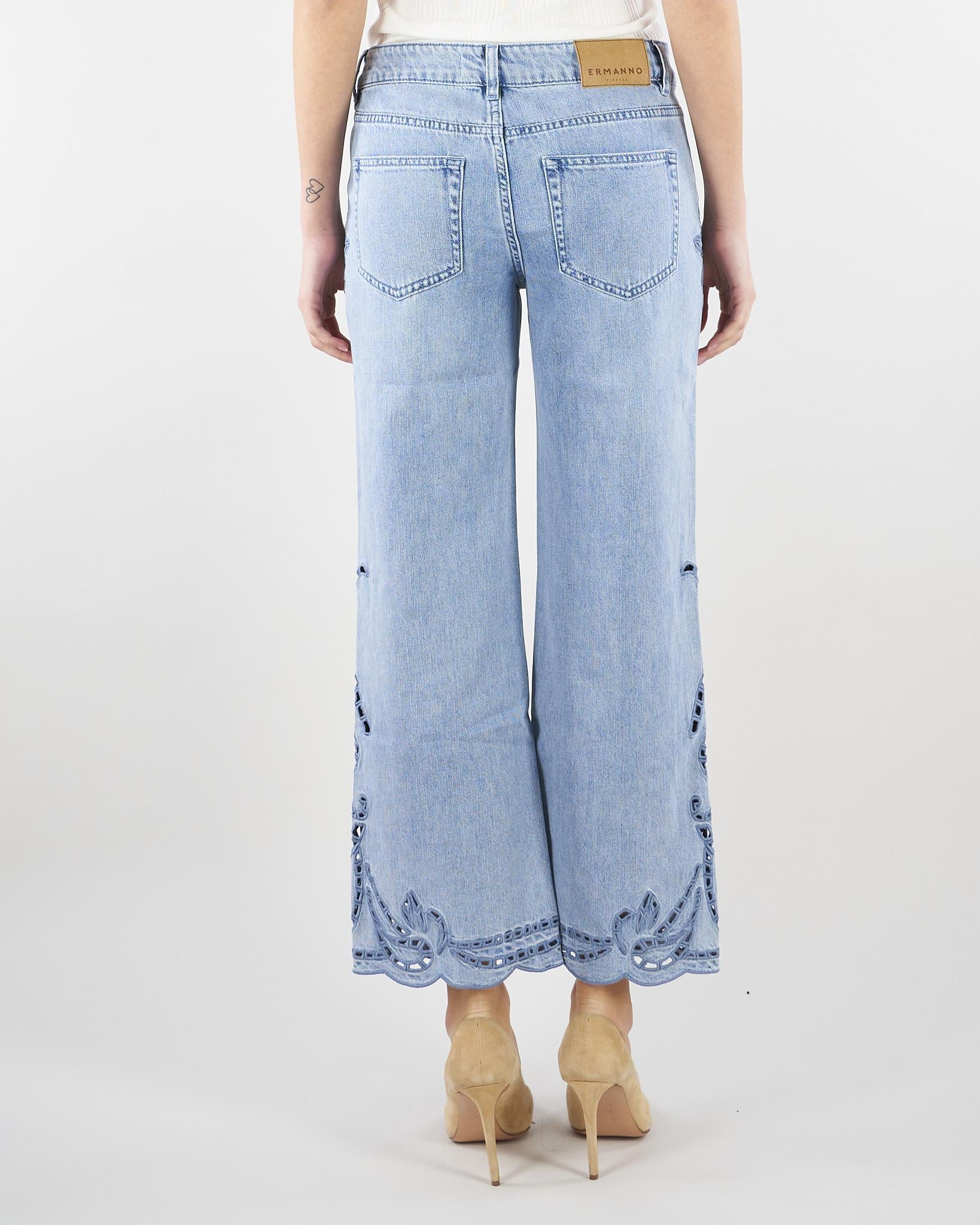 Jeans con ricamo sangallo D48EP006EI7 MF156 ERMANNO BY ERMANNO SCERVINO 