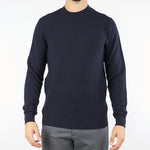 Maglia jacquard Blu in pura lana rasata A033F009 6462 PAOLO PECORA 