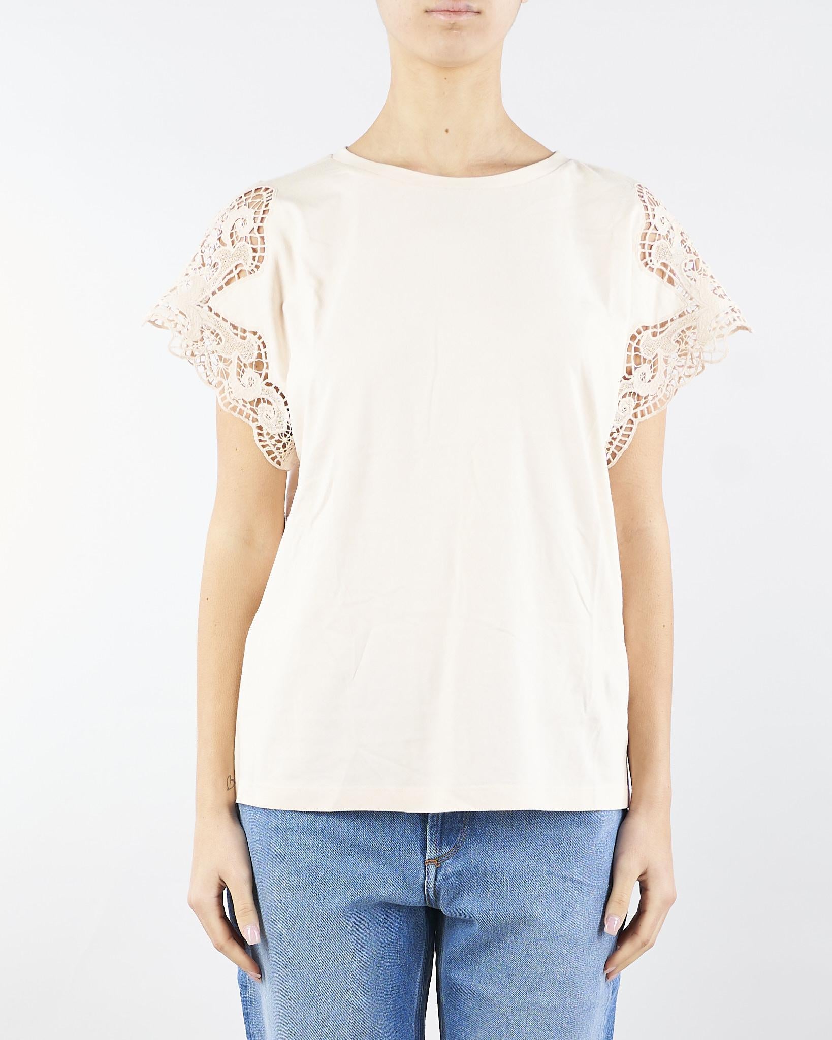 T-shirt regular con pizzo – Fanù Boutique