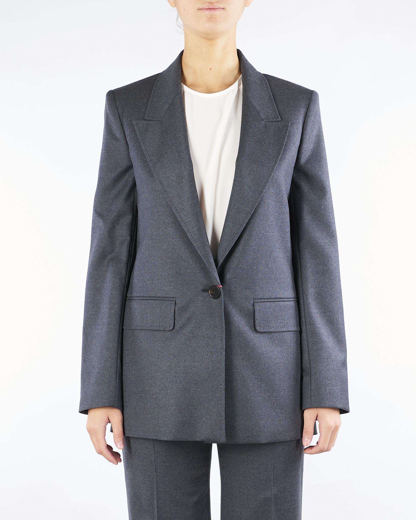 Blazer Antracite regular fit in flanella BOLSENA 3 MAX MARA STUDIO 