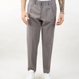 Pantalone in fresco lana con elastico in vita e pences Yes London