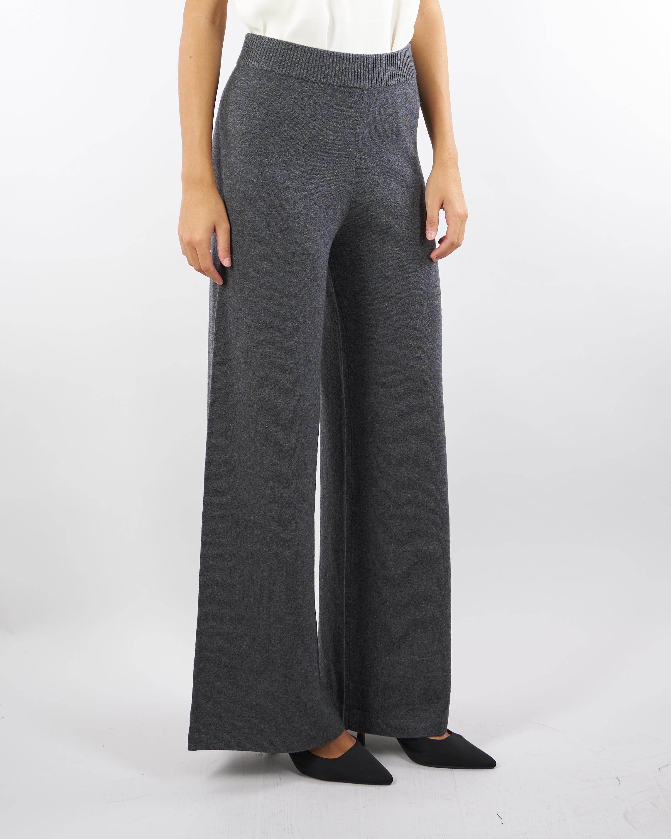 Pantaloni Antracite ampi in maglia ADAM 5 PENNY BLACK 