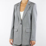 Blazer Grigio in jersey gessato MANIA 1 PENNY BLACK 