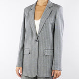 Blazer Grigio in jersey gessato MANIA 1 PENNY BLACK 