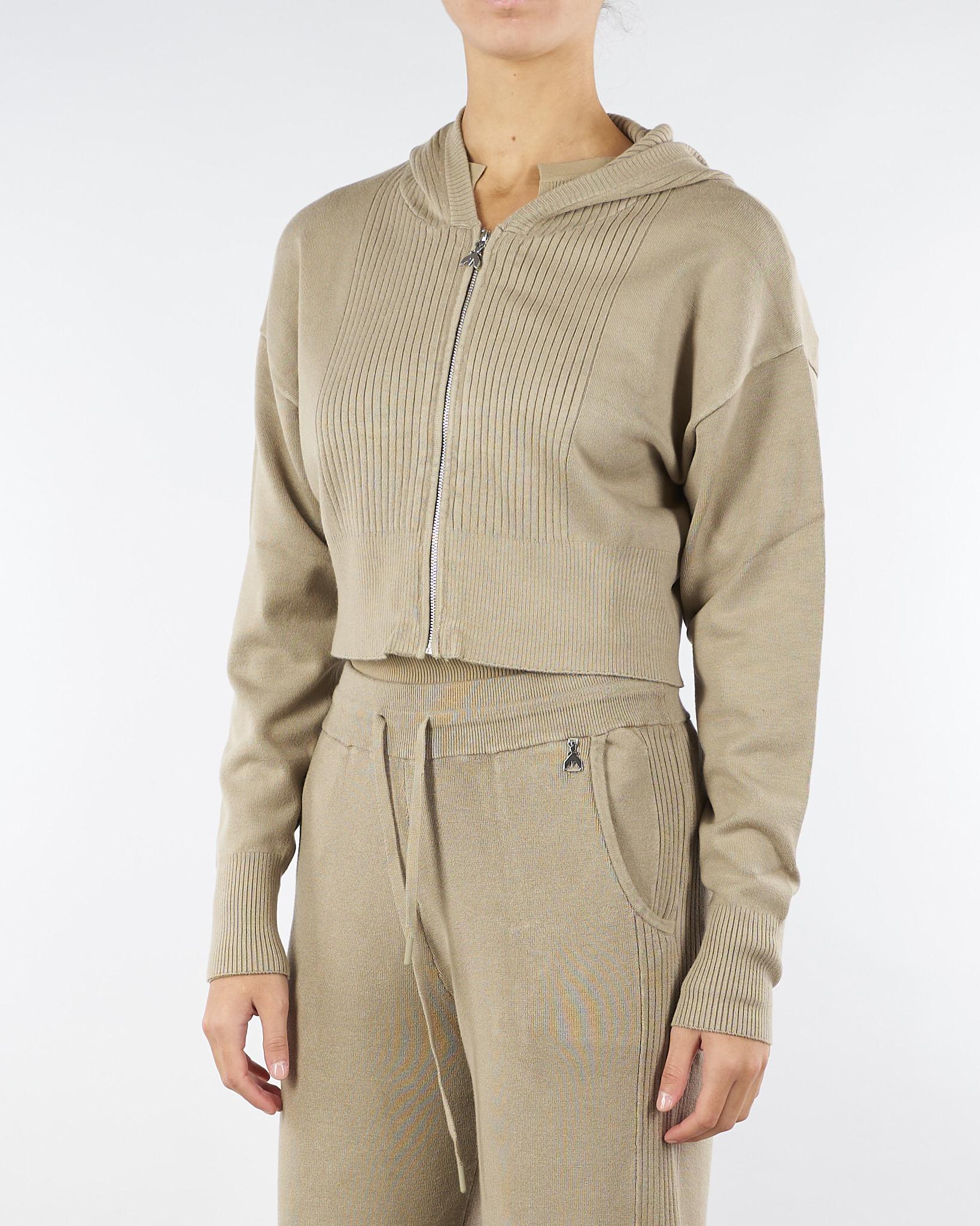 Maglia cropped Beige con cappuccio 2K0339K207 B848 PATRIZIA PEPE 