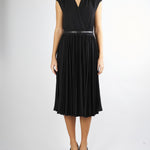 Abito Nero in cady con plissè ALBINO 1 MAX MARA STUDIO 