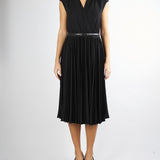 Abito Nero in cady con plissè ALBINO 1 MAX MARA STUDIO 