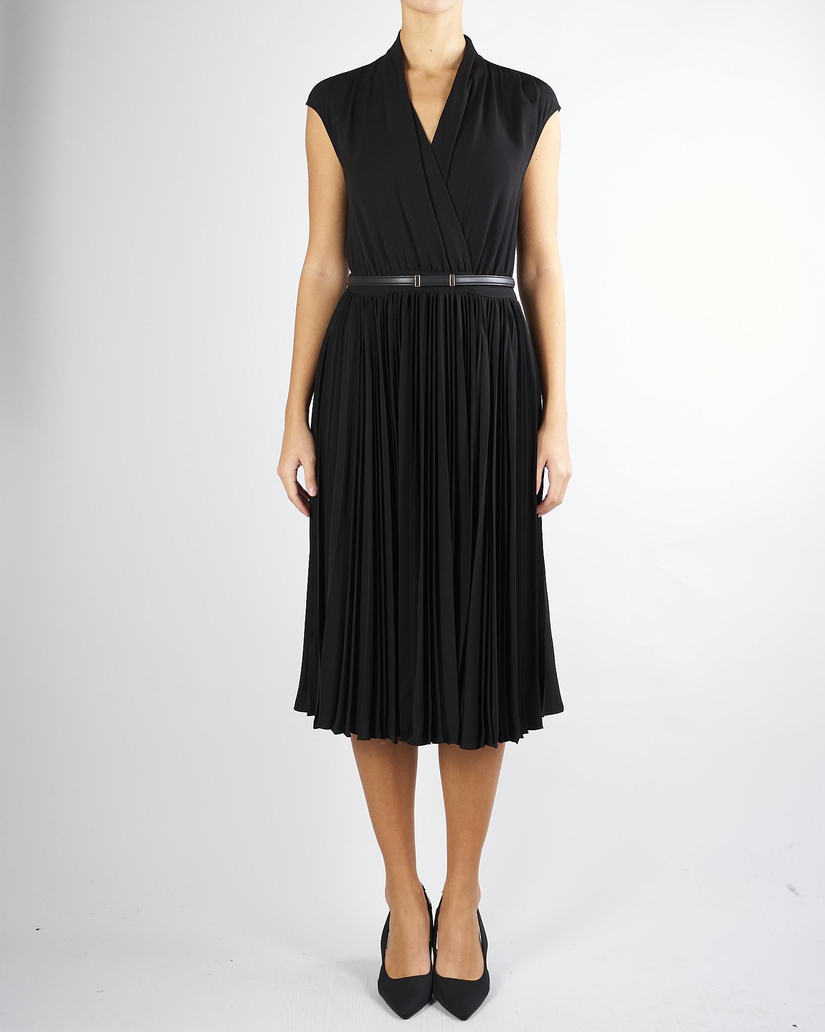 Abito Nero in cady con plissè ALBINO 1 MAX MARA STUDIO 
