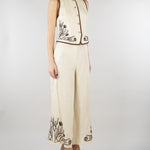 Gilet Panna ricamato in lino MLLAEROVIA 3 MARELLA 