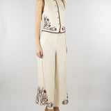 Gilet Panna ricamato in lino MLLAEROVIA 3 MARELLA 