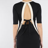 Top Nero-Burro in maglia con bande in viscosa lucida MK67S61E2 685 ELISABETTA FRANCHI 