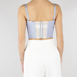 Top Oxford in taffettà di nylon a righe TO05362E2 019 ELISABETTA FRANCHI 
