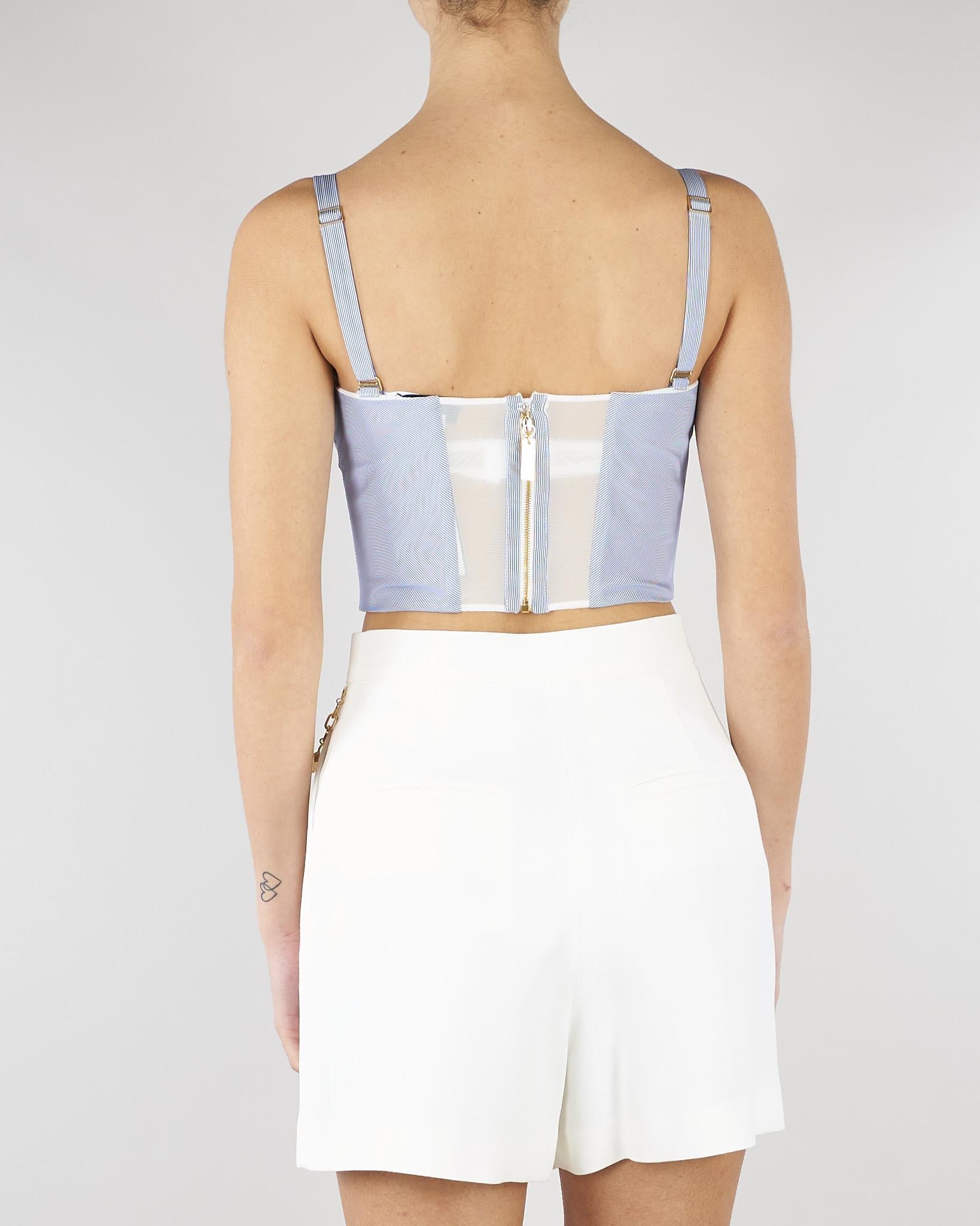 Top Oxford in taffettà di nylon a righe TO05362E2 019 ELISABETTA FRANCHI 