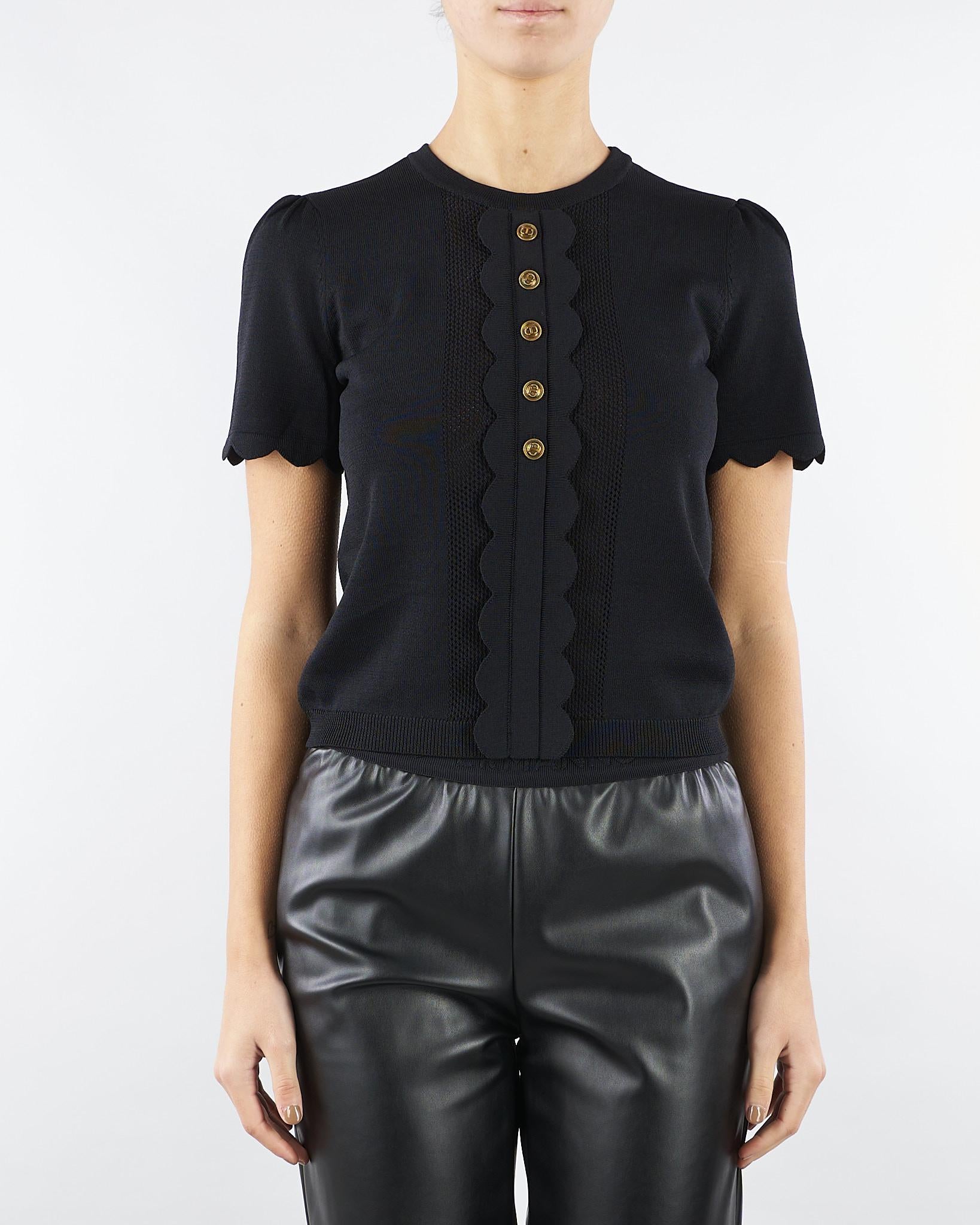 Maglia Nero con smerli e bottoni Oval T TP3203 6 TWIN SET 