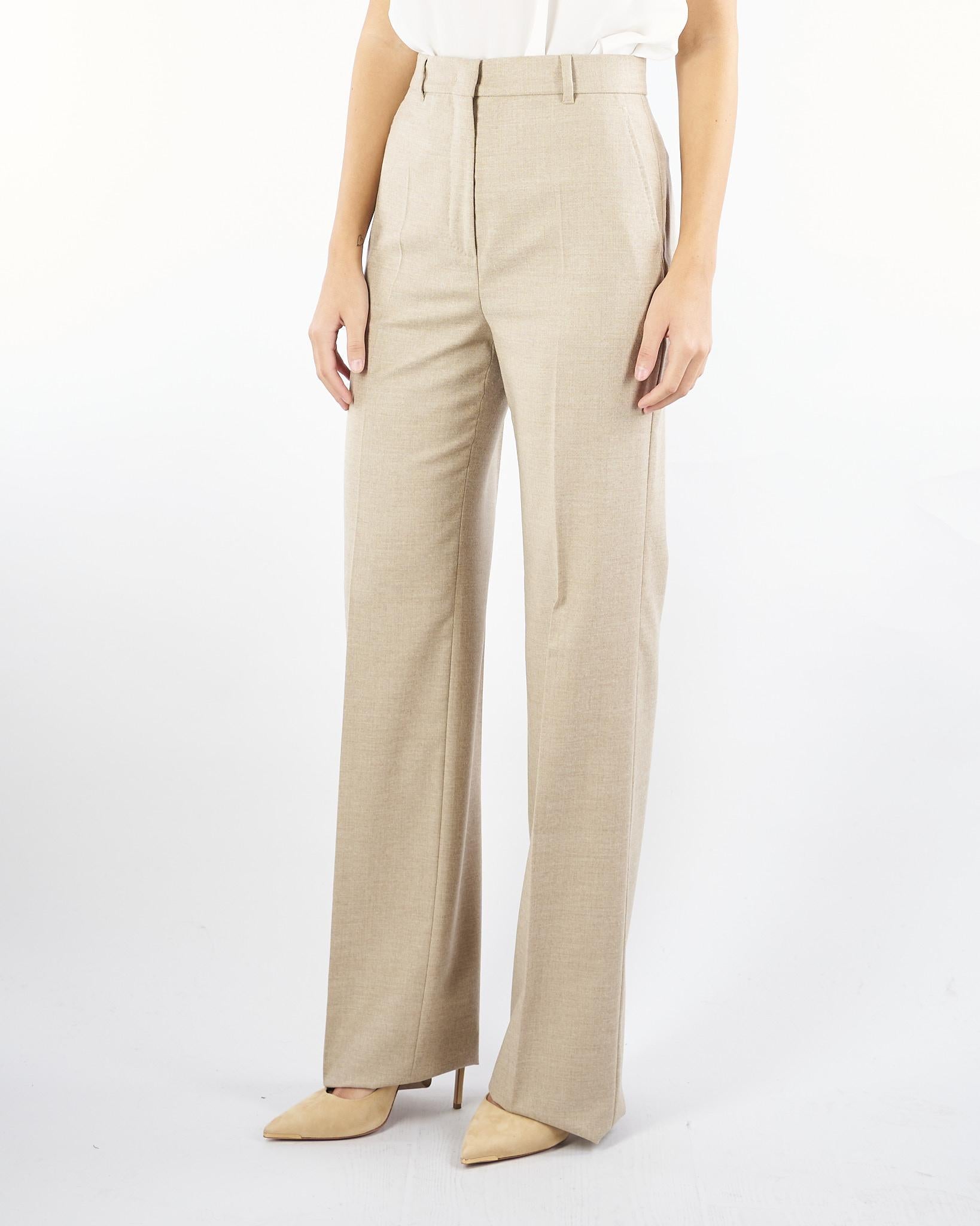 Pantalone Beige in flanella stretch LAMBRO 52 MAX MARA STUDIO 