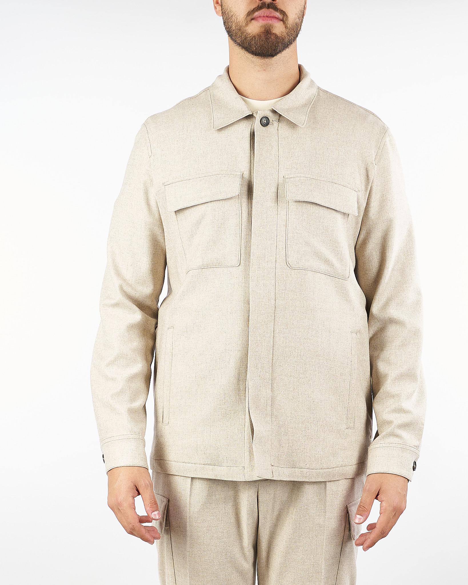 Overshirt Beige in flanella di lana 3932G2441X253600 23 MANUEL RITZ 