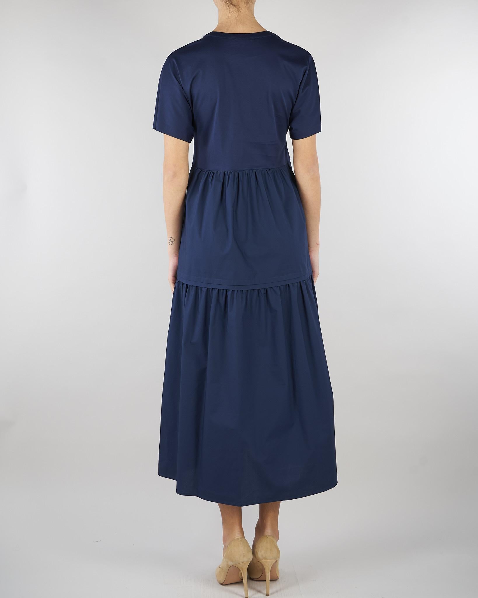 Abito a balze Blu in jersey di cotone WKDCAPSULA 5 MAX MARA WEEKEND 