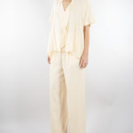 Blusa Crema con rouches sul davanti M6PE00 336 MEIMEIJ 