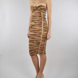 Abito Cammello in jersey con stampa tigre AB94562E2 470 ELISABETTA FRANCHI 