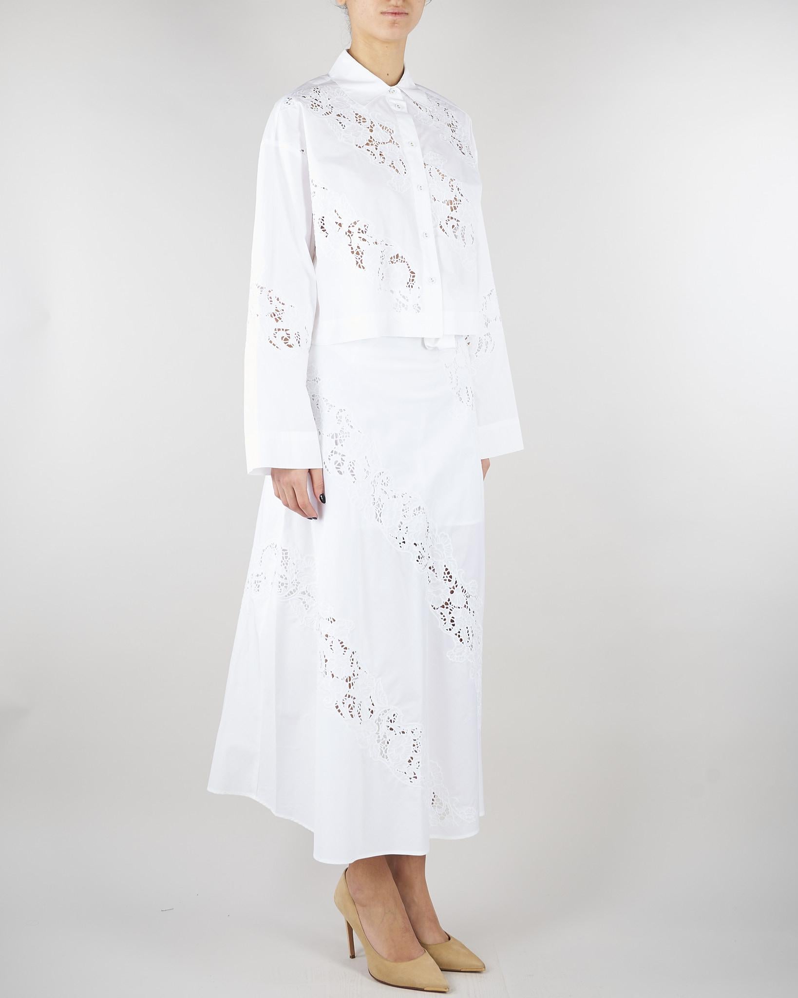 Camicia Bianco in popeline e sangallo TT2031 1 TWIN SET 