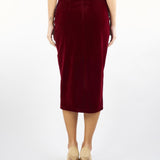 Gonna tubino Bordeaux in velluto ACT15186GO3544 85 ACTUALEE 