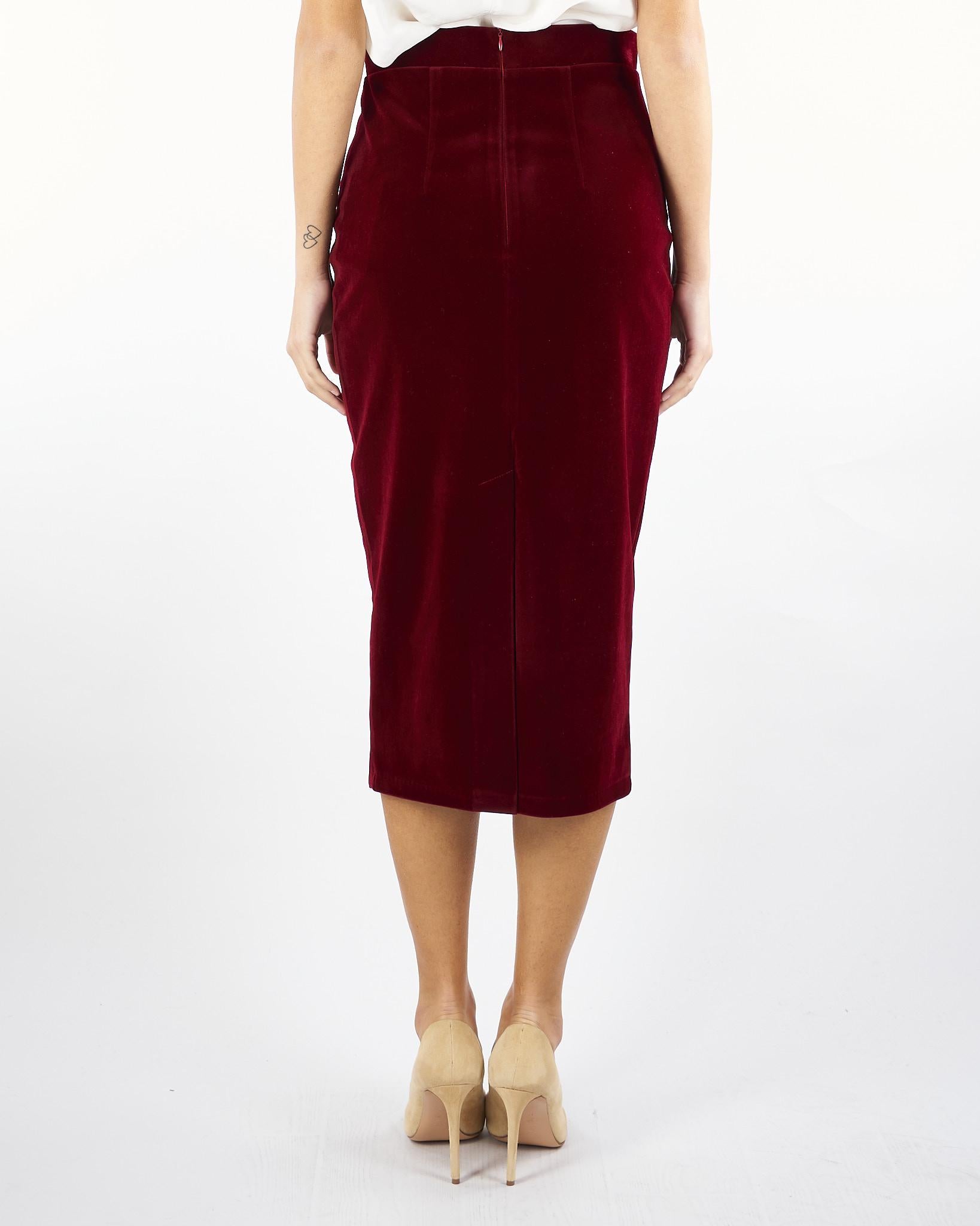 Gonna tubino Bordeaux in velluto ACT15186GO3544 85 ACTUALEE 
