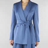 Blazer Avio in satin leggero MSEDOPPIA 8 MAX MARA STUDIO 
