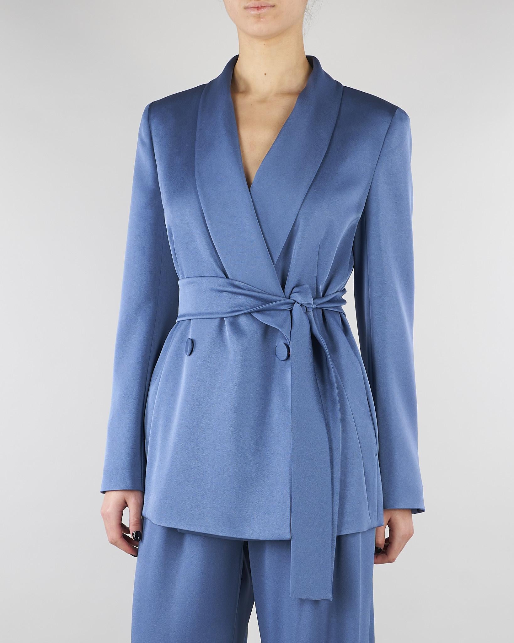Blazer Avio in satin leggero MSEDOPPIA 8 MAX MARA STUDIO 